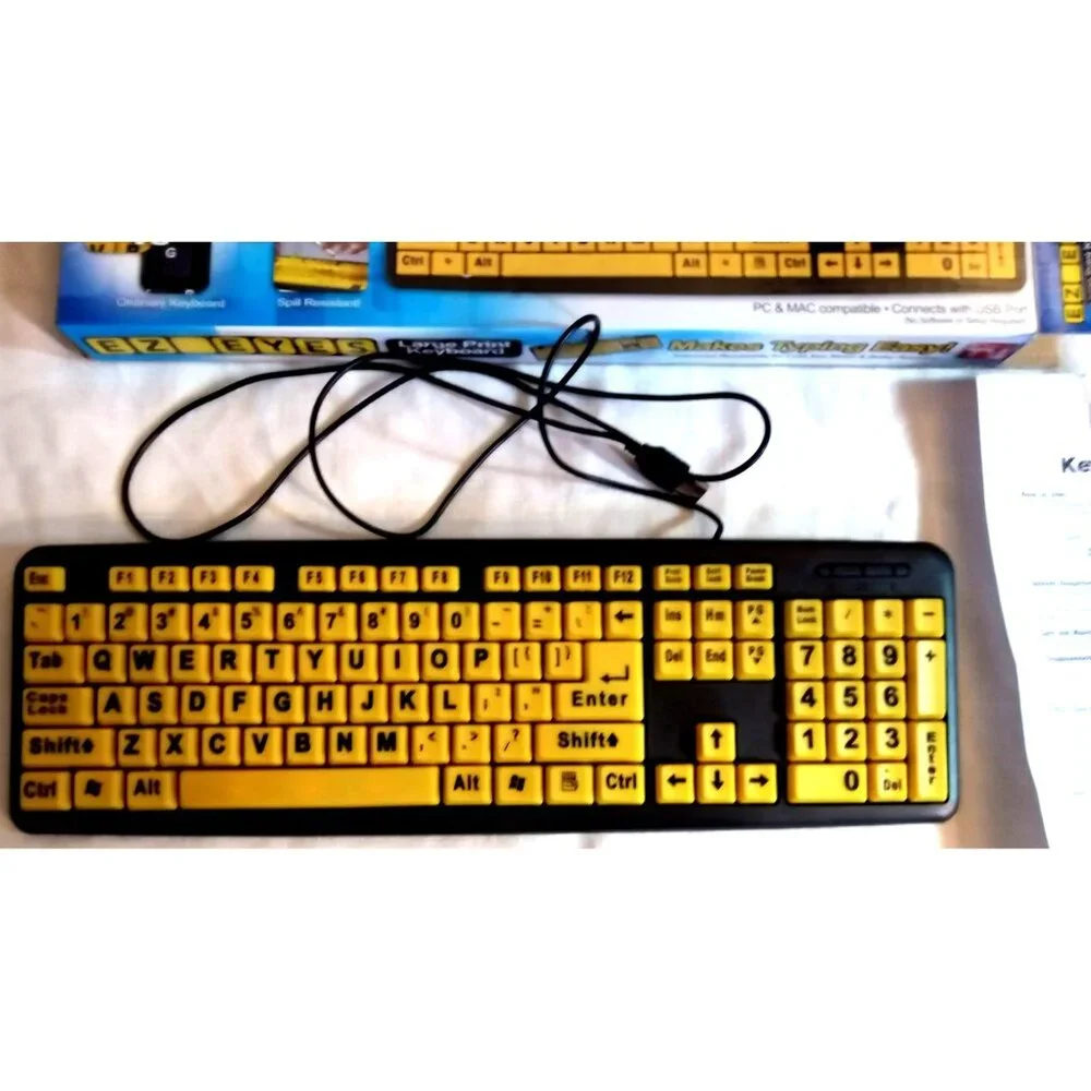 Large Print Keyboard K360 Larger Letters Elderly Vision Impaired USB Port EZ Eye